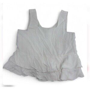 Rebecca Taylor Tank Top Womens Size 2 White Cropped Flowy Square Neck